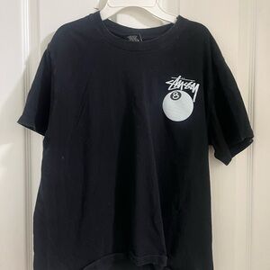 Y2K 2000s Oversized Stussy Black Graphic T-Shirt